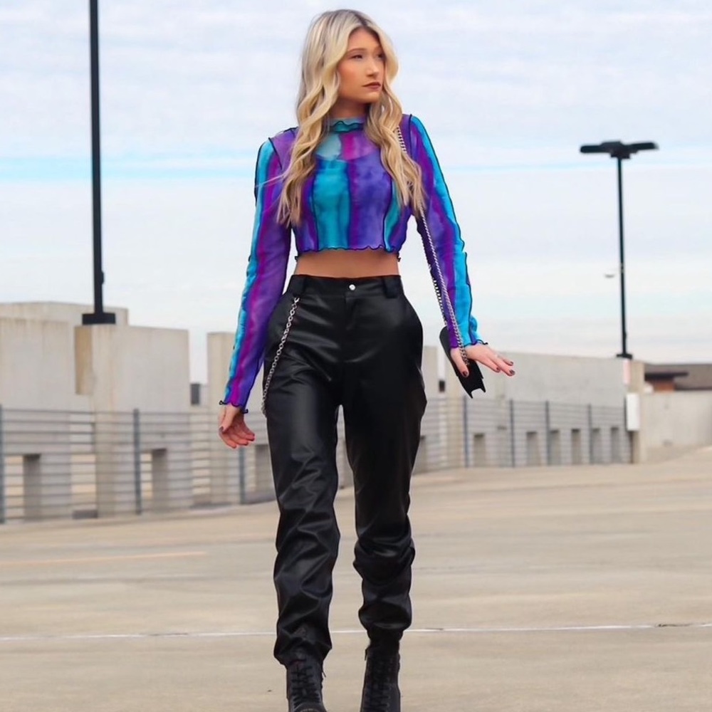 Fashion nova -Hard to please crop top-Purple/combo